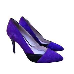 Vince Camuto Hez Nappa Suede Purple Jewel Heels 8M